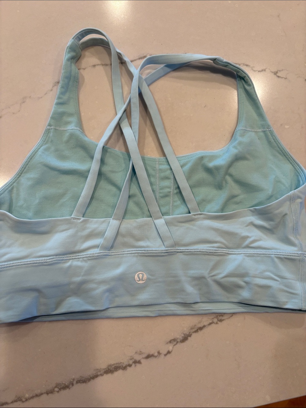 lululemon athletica Pastel Blue Strappy Cross-Back Sports Bra